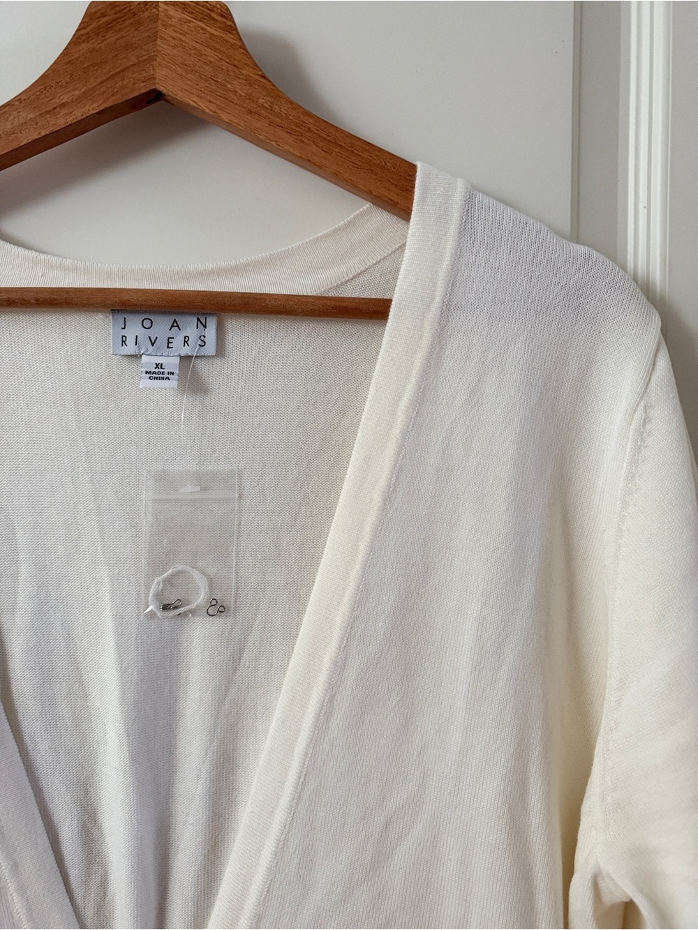 Joan Rivers Soft White Cream Open-Front Cardigan
